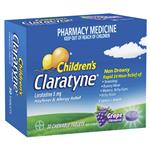 Children's Claratyne Allergy & Hayfever Relief Antihistamine For Kids Grape Chewable Tablets 30 pack