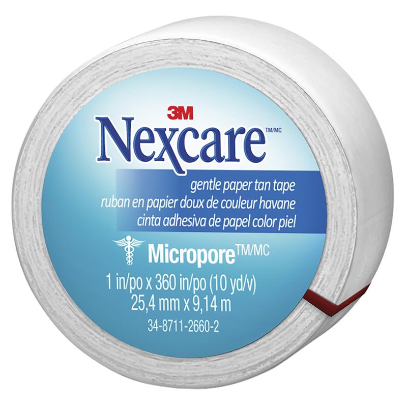Buy Nexcare Micropore Gentle Paper Tape White 25.4mm x 9.14m Online at  Chemist Warehouse®