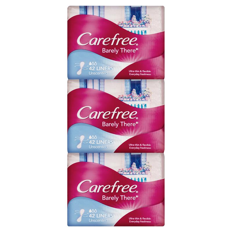  Carefree Acti-Fresh Long Unscented, 42-count (Value Pack of 2)  : Health & Household
