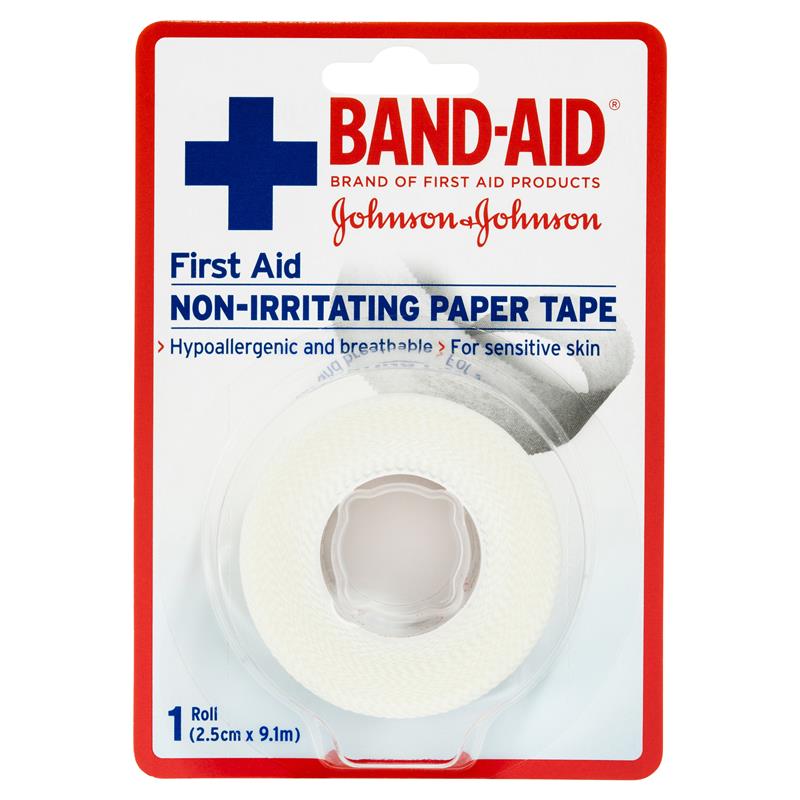 Buy Band Aid First Aid Non Irritating Paper Tape 2 5cm X 9 1m 1 Pack 