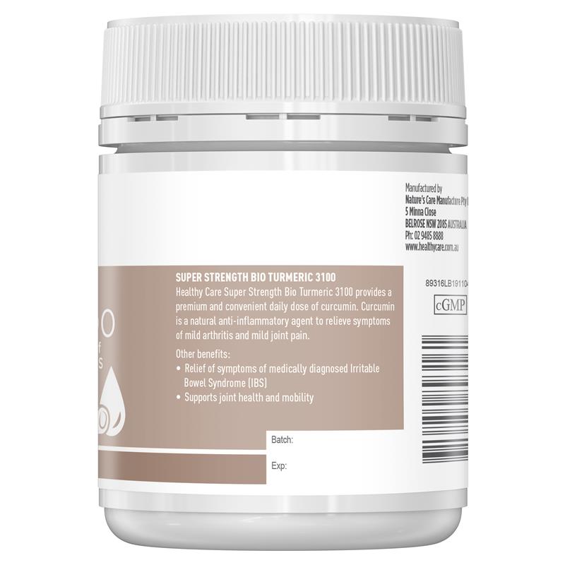 Buy Healthy Care Turmeric 3100 100 Capsules Online at Chemist Warehouse®