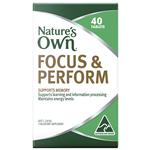 Nature's Own Focus & Perform - Energy & Memory Support - 40 Tablets
