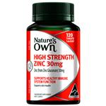 Nature's Own Zinc High Strength 30mg for Immune Support - 120 Tablets