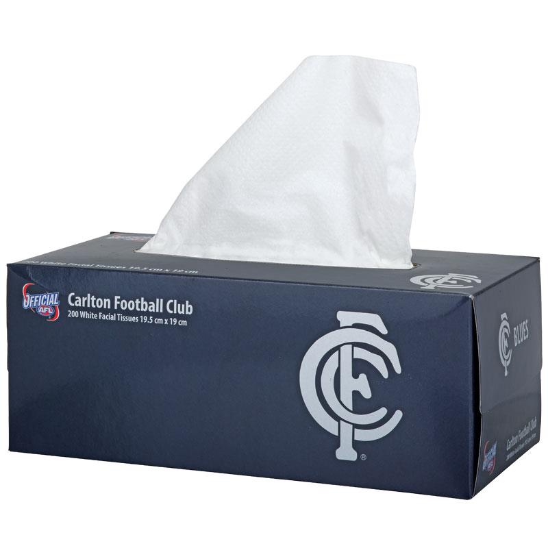AFL Tissue Box 2Ply Carlton Blues 200