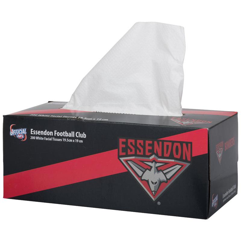 AFL Tissue Box 2Ply Essendon Bombers 200