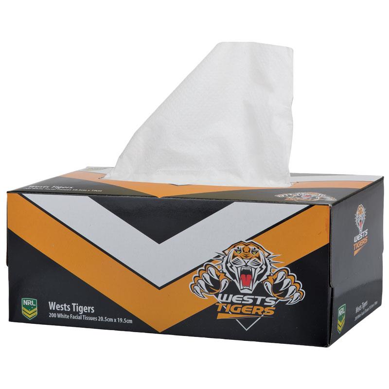 NRL Tissue Box 2Ply Wests Tigers 200