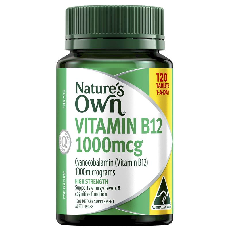 Nature's Own Vitamin B12 1000mcg - Vitamin B for Energy - 120 Tablets Exclusive Size