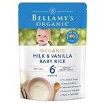 Bellamys Organic Milk & Vanilla Baby Rice Cereal 125g