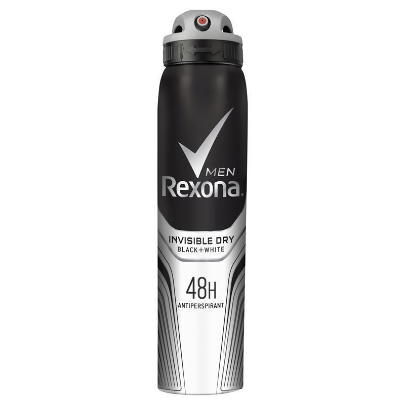 Rexona for Men Antiperspirant Deodorant Invisible Black and White 250ml