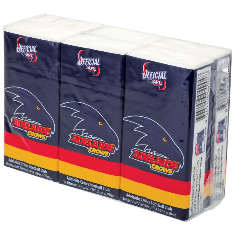 AFL Pocket Tissues Adelaide Crows 6 Pack