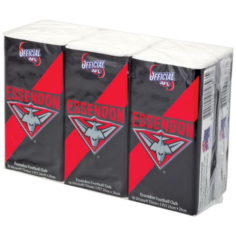 AFL Pocket Tissues Essendon 6 Pack