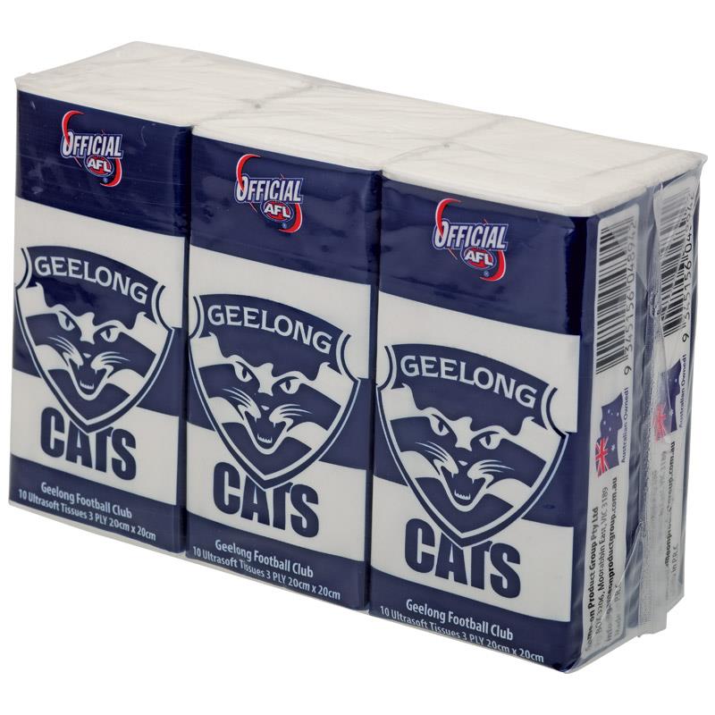 AFL Pocket Tissues Geelong 6 Pack