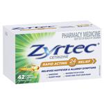 Zyrtec Rapid Acting Relief Antihistamine Hayfever & Allergy Liquid Capsules 42 Pack