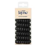 Lady Jayne Spiral Hair Elastic Black 8 Pack