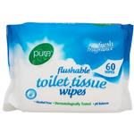 Pure Flushable Toilet Tissue 60 Wipes