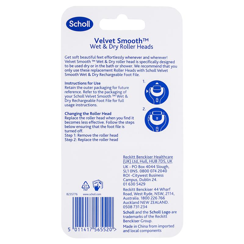 Buy Scholl Velvet Smooth Electronic Foot File Refill Regular Course 2
