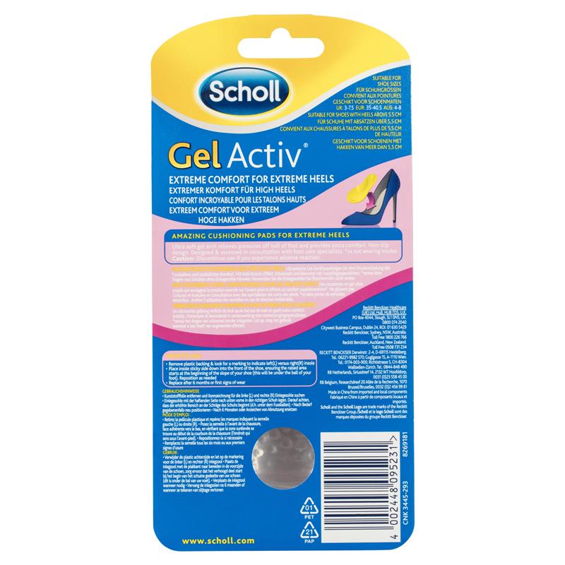 Lieve Huh Grit Buy Scholl Gel Activ Insoles For High Heels Online at Chemist Warehouse®