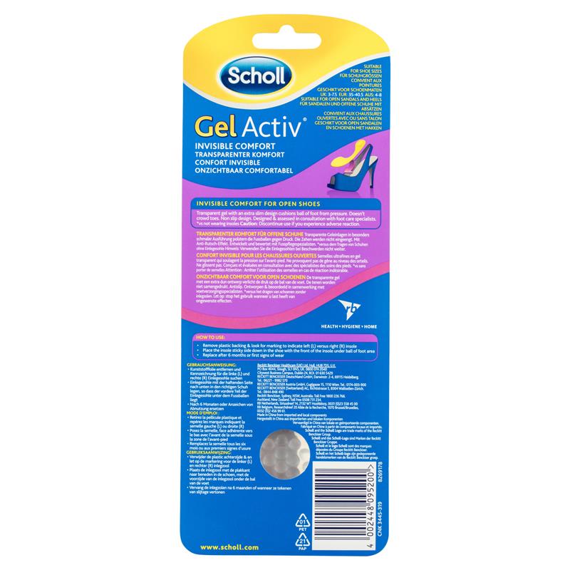 Scholl Gel Activ Insoles For Open Shoes 