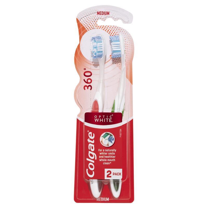 Colgate Toothbrush Optic White Platinum Medium 2 Pack
