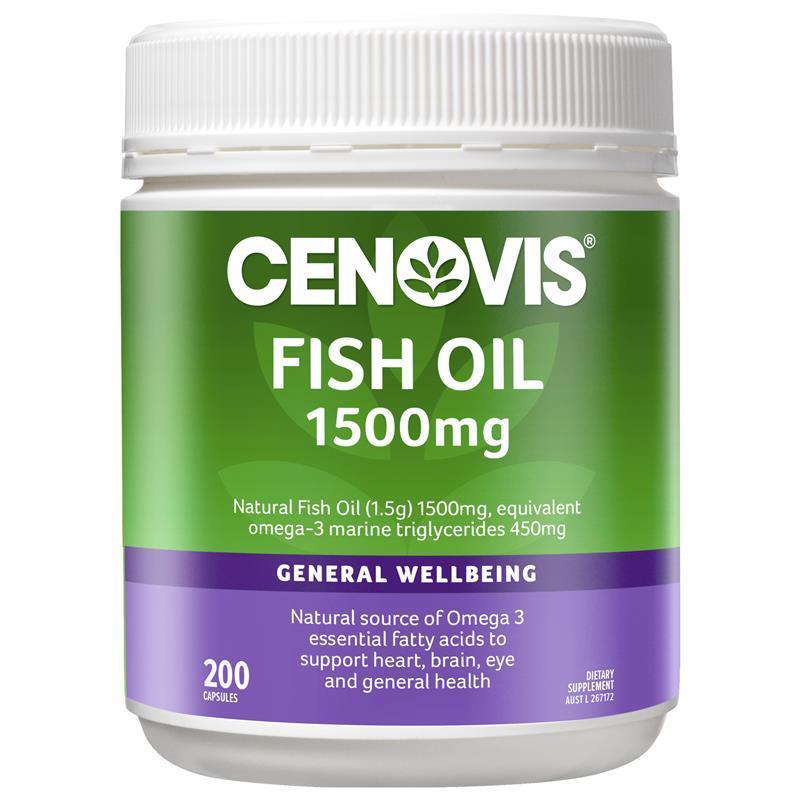 Cenovis Odourless 1500mg Fish Oil 200 Soft Capsules