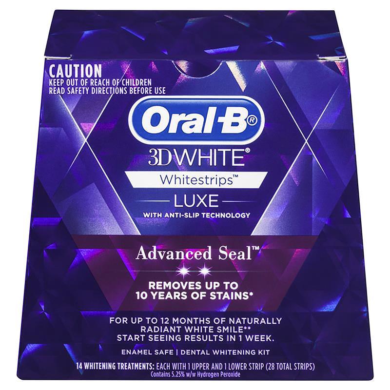 Buy Oral B 3D White Luxe Advanced Seal 14 Teeth Whitening Treatments Online  at Chemist Warehouse®