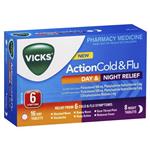 Vicks Action Cold and Flu Day and Night Relief 24 Pack