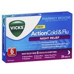 Vicks Action Cold and Flu Night Relief 24 Pack