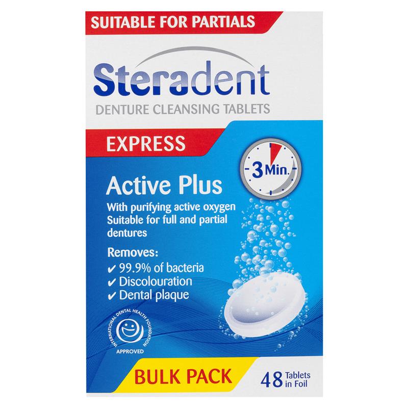 Buy Steradent Active Plus Denture Cleansing 48 Tablets Online At Buy Steradent Active Plus Denture Cleansing 48 Tablets Online At