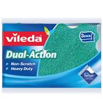 Vileda Dual Action Sponge Scourer 3 Pack