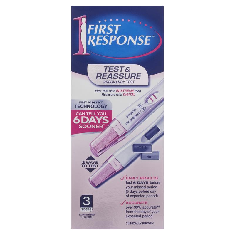 First Response Test & Reassure 2 In Stream Plus 1 Digital Test Pack