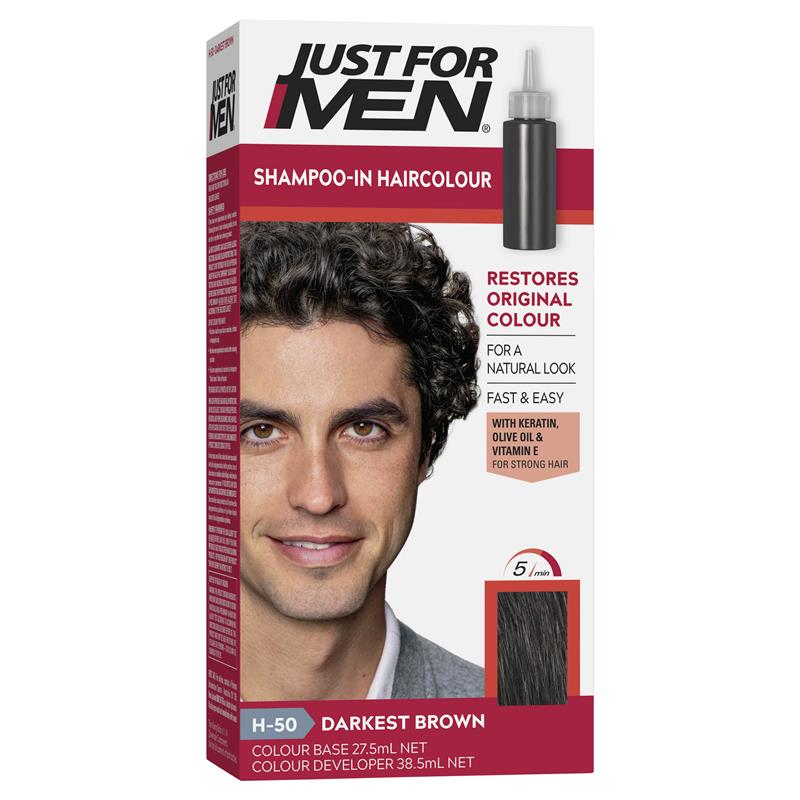 Buy Just for Men Hair Colour 50 Darkest Brown Online at Chemist Warehouse®