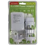 Korjo 4 Port USB Adaptor With International Heads
