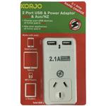 Korjo USB and Power Adaptor Home and US