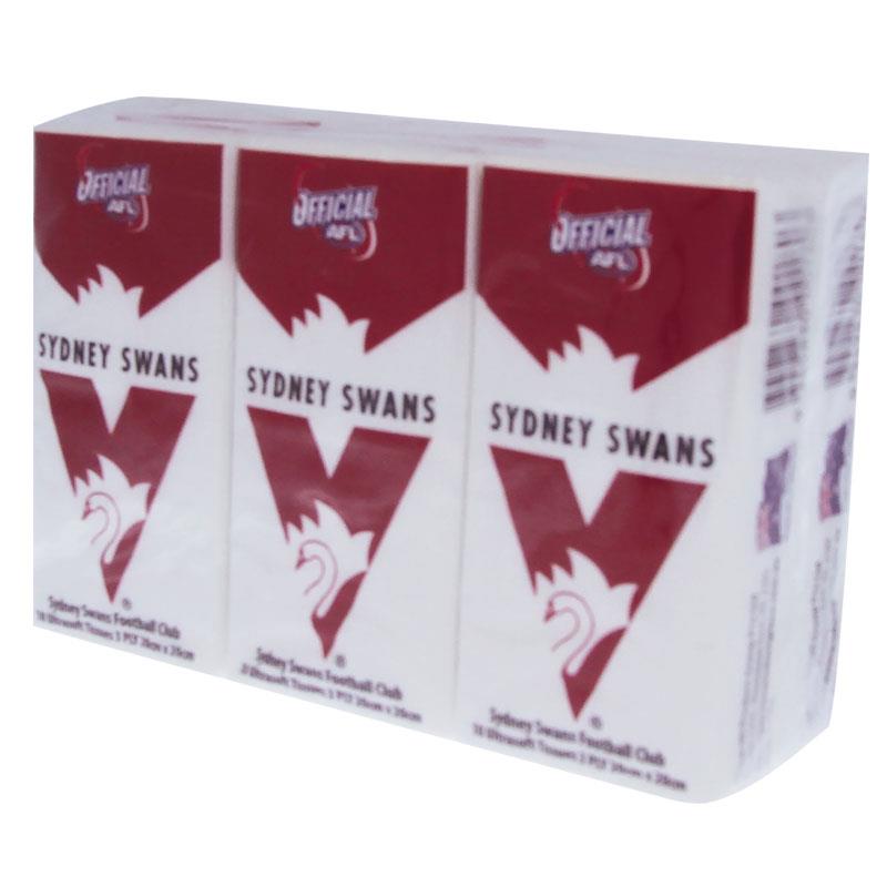 AFL Pocket Tissues Sydney Swans 6 Pack