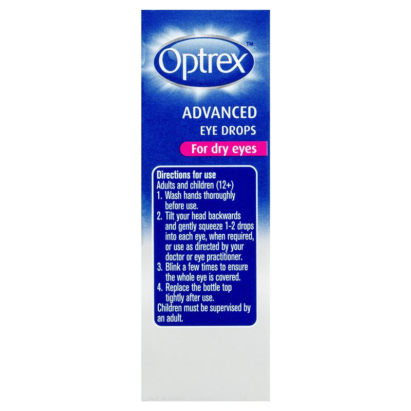 Buy Optrex Advanced Eye Drops for Dry Eyes 10ml Online at Chemist