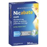 Nicabate Extra Fresh Mint Gum Quit Smoking 2mg 30 pieces 