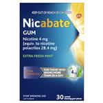 Nicabate Extra Fresh Mint Gum Quit Smoking 4mg 30 pieces