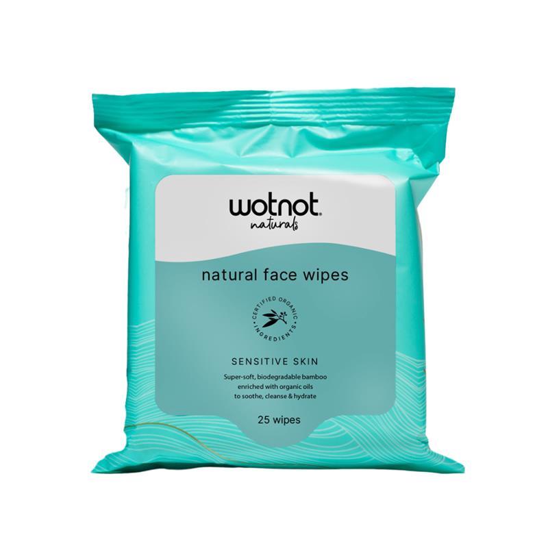 WotNot Natural Organic Sensitive Facial Wipes All Skin Types 25