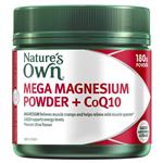 Nature's Own Mega Magnesium + CoQ10 Powder for Muscle Health with Co-Enzyme Q10 - 180g