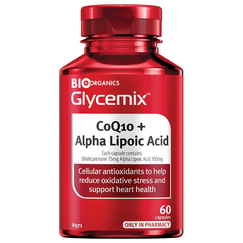 Buy Glycemix CoQ10 + Alpha Lipoic Acid 60 Soft Capsules