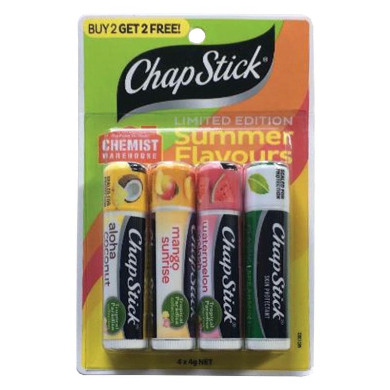 Buy Chapstick Limited Edition Summer Flavours 4 x 4g Online at Chemist ...