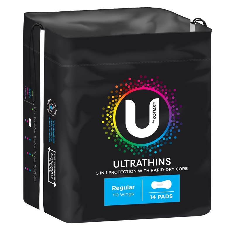 Buy U By Kotex Ultrathins Pads Regular 14 Pack Online at Chemist Warehouse®