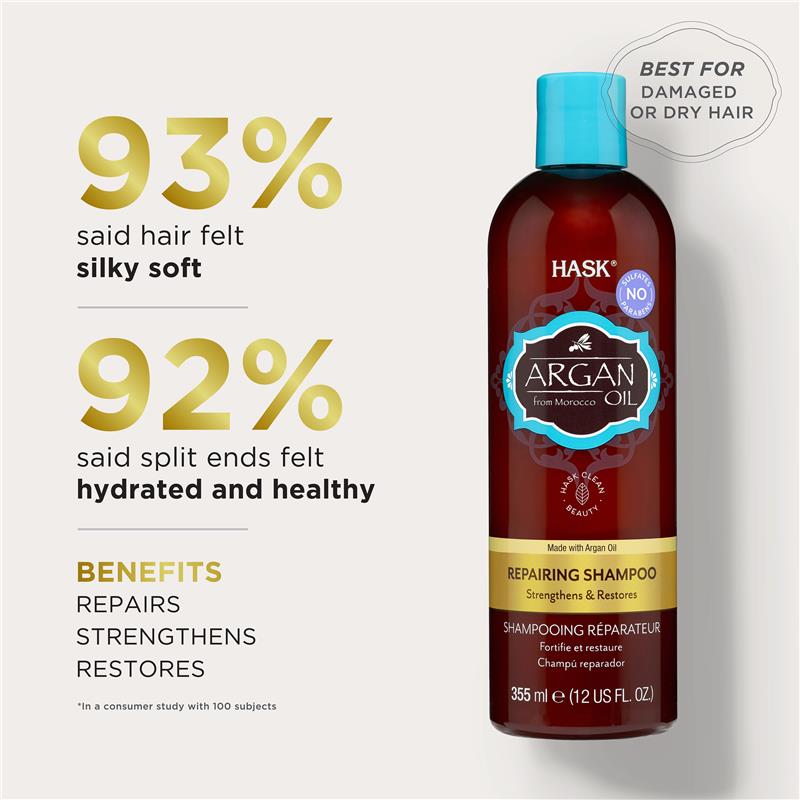 Buy Hask Argan Oil Repairing Shampoo 355ml at Chemist Warehouse®