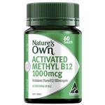 Nature's Own Activated Methyl B12 1000mcg with Vitamin B for Energy - 60 Mini Tablets