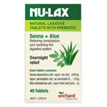 Nulax Natural Laxative Tablets With Prebiotic Senna + Aloe 40 Tablets