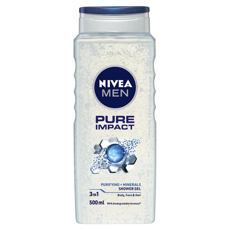 Nivea for Men Pure Impact Shower Gel 500ml