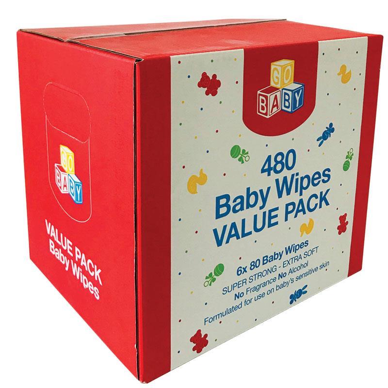 Buy Go Baby Wipes 6x80 Value Pack 