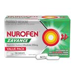 Nurofen Zavance Fast Pain Relief Caplets 256mg Ibuprofen 96 Pack