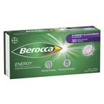 Berocca Energy Vitamin B & C Raspberry Blackcurrant Flavour Effervescent Tablets 30 Pack 