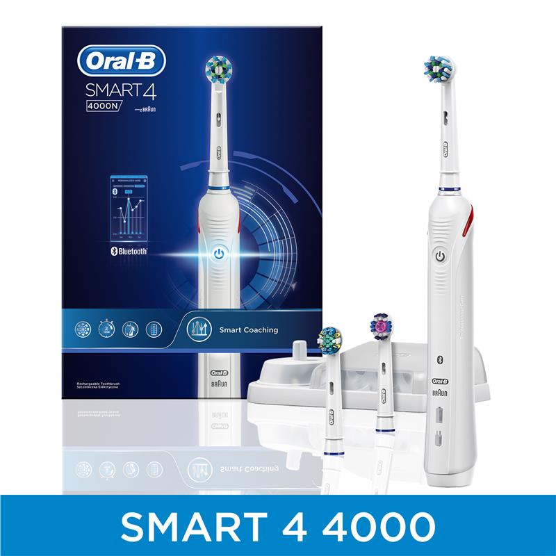 Buy Oral B Smart 4 4000 White Power Electric Toothbrush Online At ...